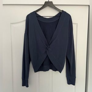 Offline by Aerie Open Back Twist Reversible Sweatshirt - Size Medium -Color blue